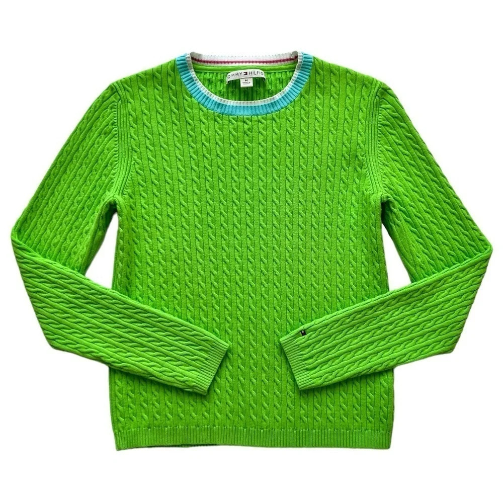 Vintage Y2K Tommy Hilfiger Cable Knit Sweater